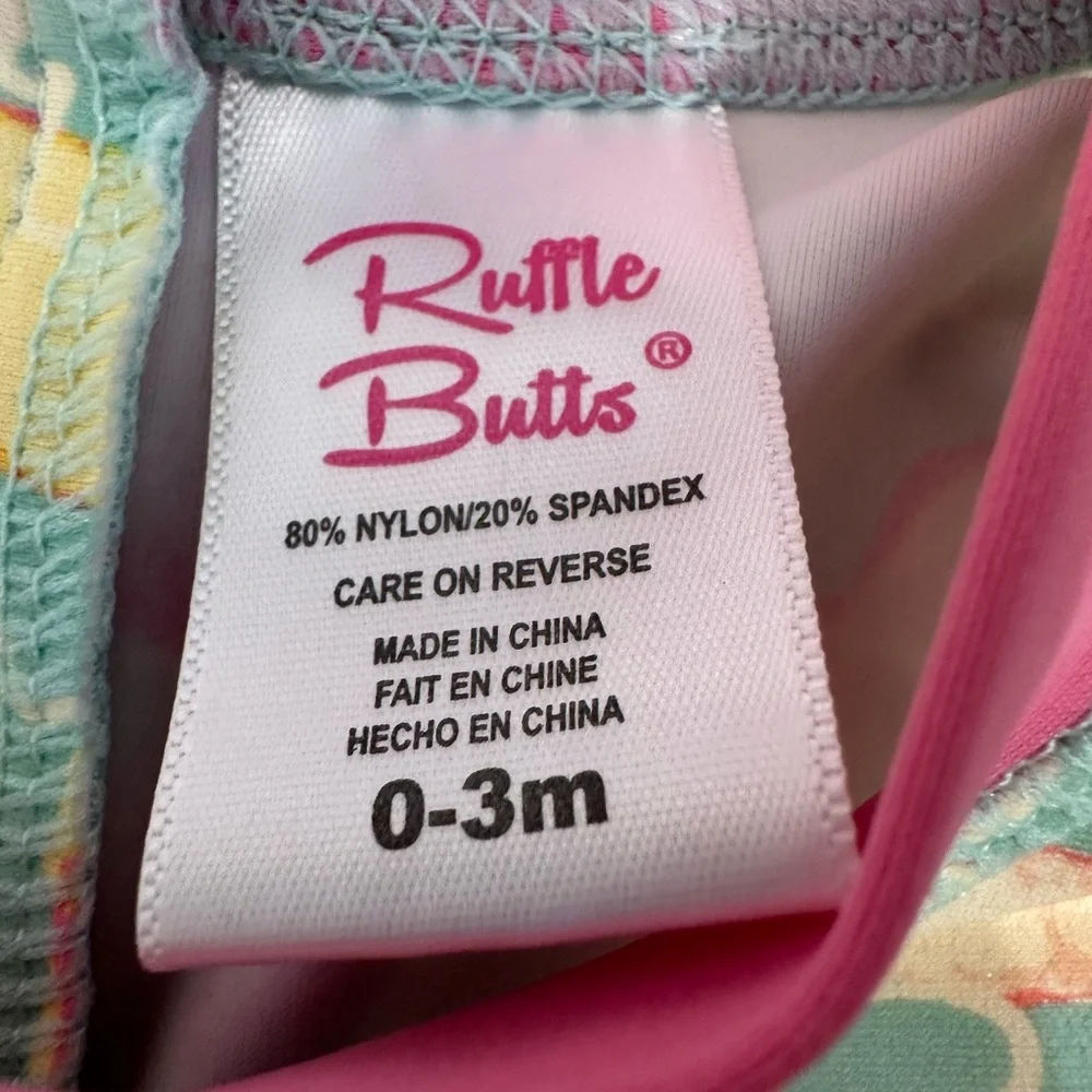 Ruffle Butts • Flowers  Long-Sleeve‎ one piece swimsuit-baby girl 0-3month